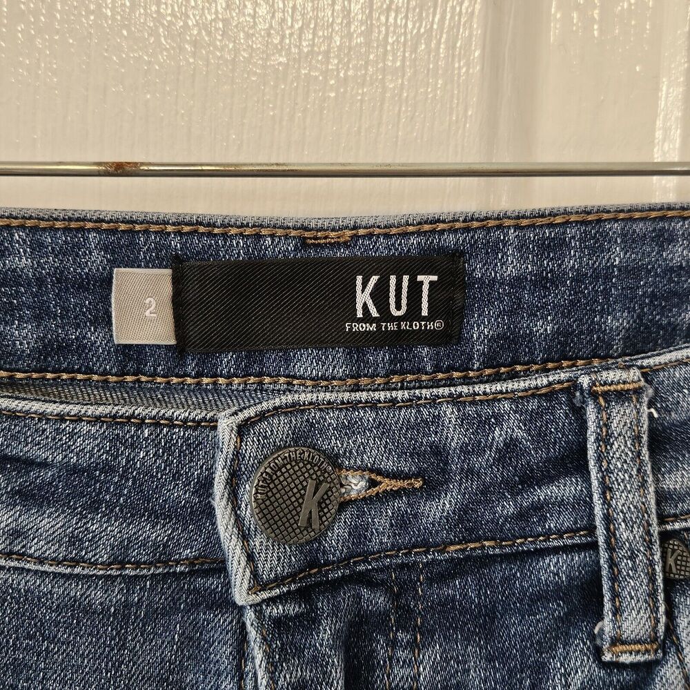 Women’s KUT From The Kloth  High Rise Ankle Straight Leg Jeans Size 2 - Picture 2 of 9
